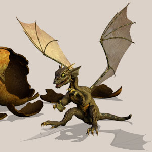 <b>Dragora</b> ist ein Drachenkind. Nun ist der richtige Moment, dem Kleinen Fliegen, Feuerspucken usw. beizubringen.