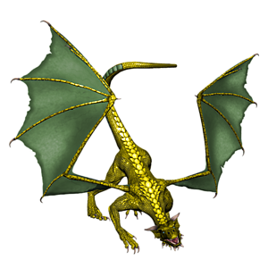 <b>Lollo Yellow</b> ist ein jugendlicher Drache. Gutes Training bereitet den jungen Drachen optimal auf seine Aufgaben in der Arena vor.
