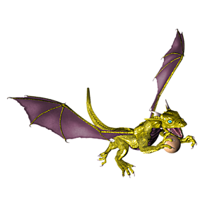 <b>Efrazyoru</b> ist ein Drachenkind. Nun ist der richtige Moment, dem Kleinen Fliegen, Feuerspucken usw. beizubringen.