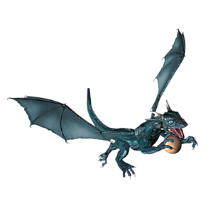 <b>Azzurra</b> ist ein Drachenkind. Nun ist der richtige Moment, dem Kleinen Fliegen, Feuerspucken usw. beizubringen.